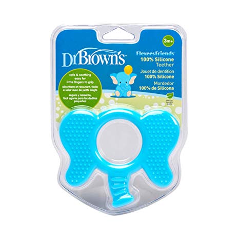 Dr.Brown’s Flexees elephant blue silicone teether 3m+