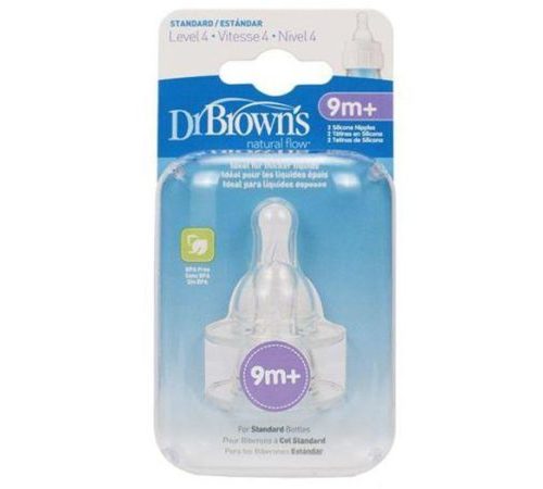 Dr. Brown’s two replacement nipple silicone 9m+ (narrow neck)